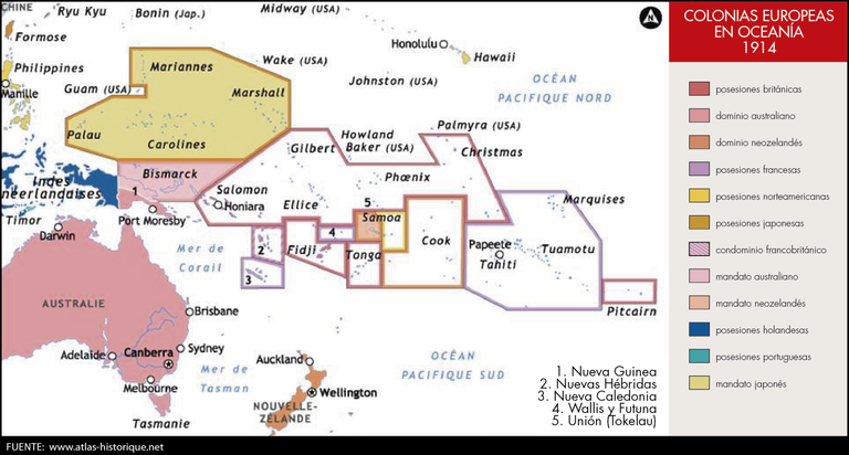 Colonias europeas en Oceanía